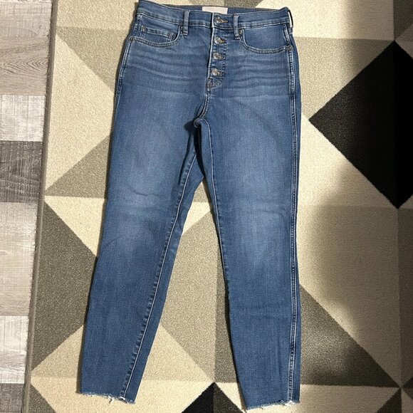 Everlane Exposed BUTTON FLY Raw Hem Skinny Ankle Jeans Women's Size 27 - Picture 2 of 10